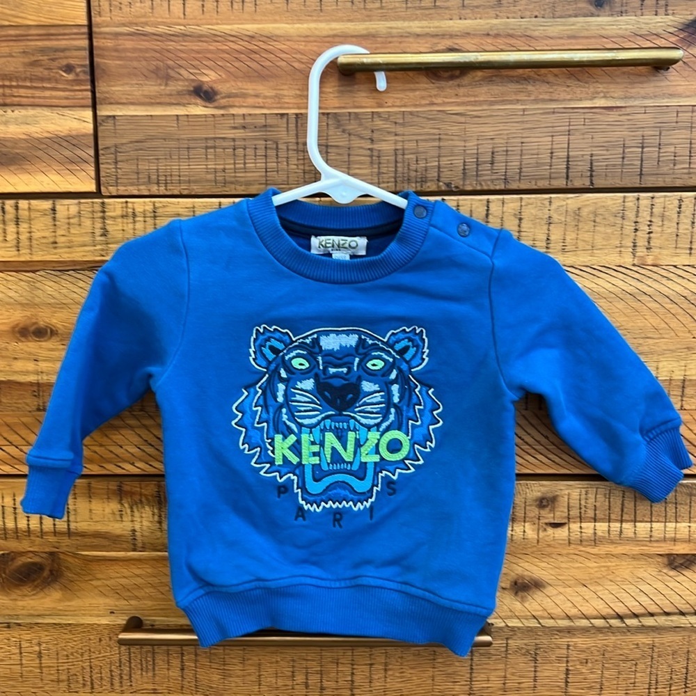 Kenzo Paris Baby Unisex Marine Blue Tiger logo Sweatshirt